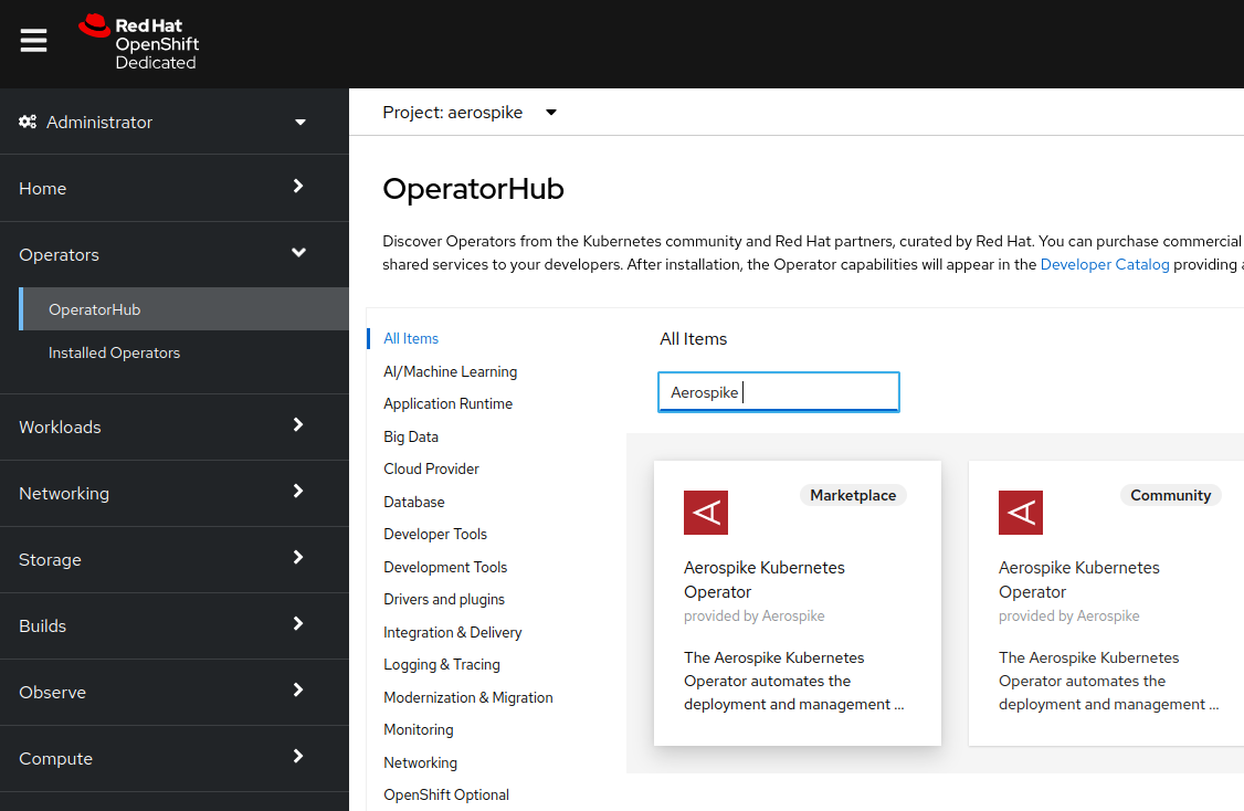 Select the marketplace version.